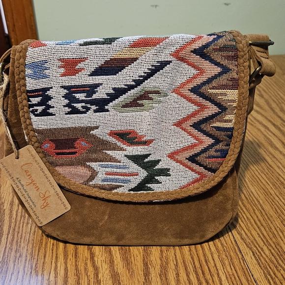 NWT Canyon Sky Aztec Style Purse Handbag Southwestern Shoulder Strap Snap close - Picture 1 of 13